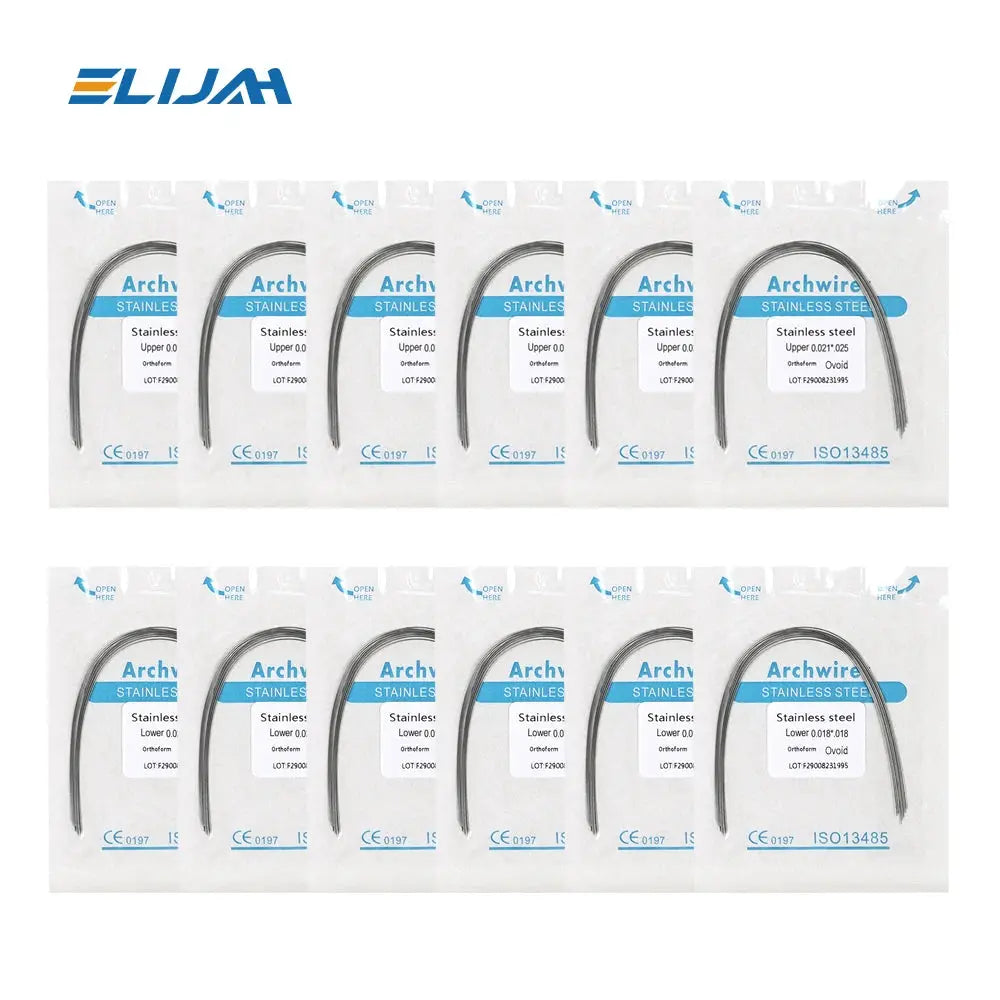 Dental Orthodontic Archwires | Stainless Steel | Round And Rectangular | 10 Piece Set