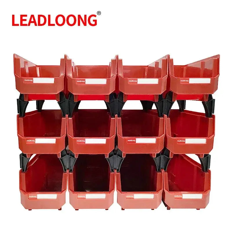 LEADLOONG V3 Garage Box 12pc 11x5x5inch/27.6*13.9*12.8cm Workshop Goods Shelves Organizer Bin Screw Parts Hardware Storage Case from PriceLows™