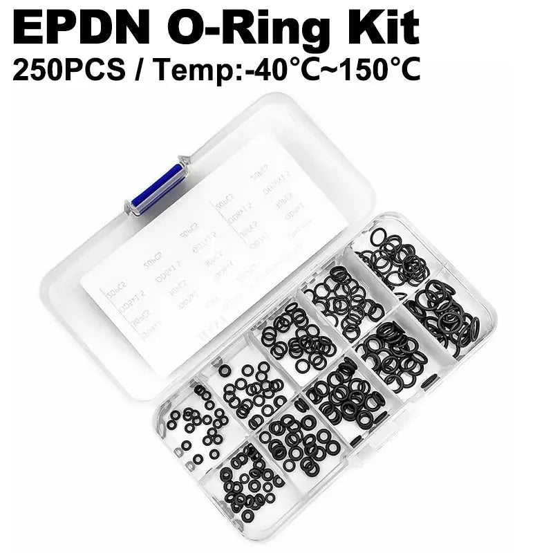 250Pcs Black EPDM O-Ring Set CS1/1.5mm OD3-8mm Ozone Resistance Acid Alkali Water & Friction Resistant for Industrial Use from PriceLows™
