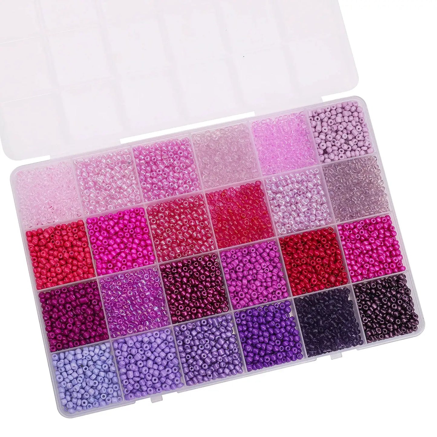 Glass Seed Beads Kit | 5200 Pc | 3mm Round | 24 Grid Box