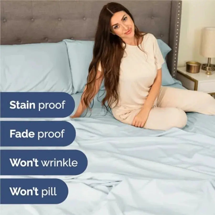 7 Pcs Sheet Set - Comfy, Breathable and Cooling - Soft Hotel Luxury Bedding for Women, Men,,Teens and - 1 Flat and 2 Fitted She from PriceLows™