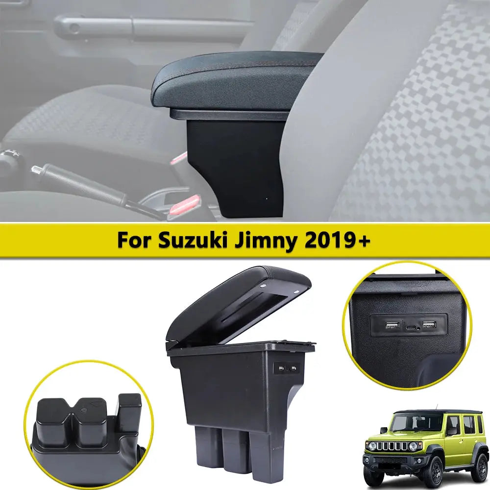 Car Center Armrest Box Assembly Storage Box with USB Ports for Suzuki Jimny 2019-2023 JB74 Retrofit Parts Interior Accessory from PriceLows™