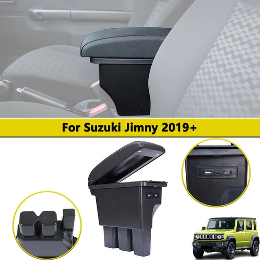 Car Center Armrest Box Assembly Storage Box with USB Ports for Suzuki Jimny 2019-2023 JB74 Retrofit Parts Interior Accessory from PriceLows™