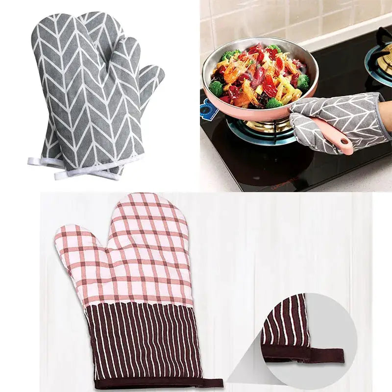 Oven Mitts | Heat Resistant 500°F | Non-Slip Silicone Lined | 2 Pack