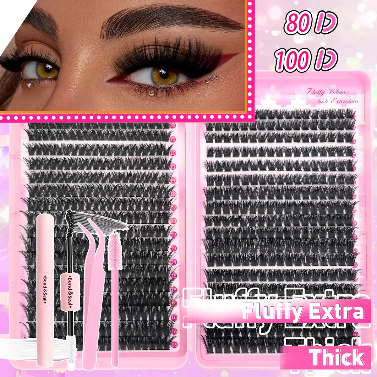 DIY Eyelash Kit | Individual Lashes | With Bond And Seal | Mixed Sizes