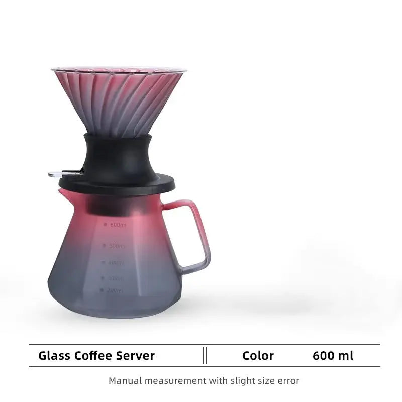 High Quality Luxury Handmade Borosilicate Glass Pour Coffee Tea Set Stainless Steel Coffee Filter Hand Drip Pot Percolators from PriceLows™