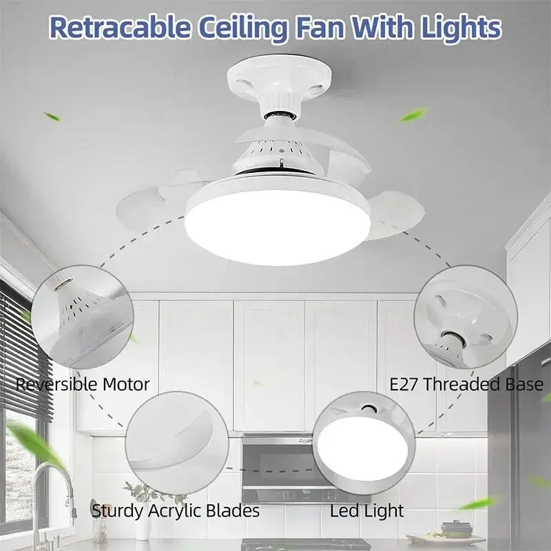 Ceiling Fan Light | Remote Control | E27 Socket | Dimmable LED