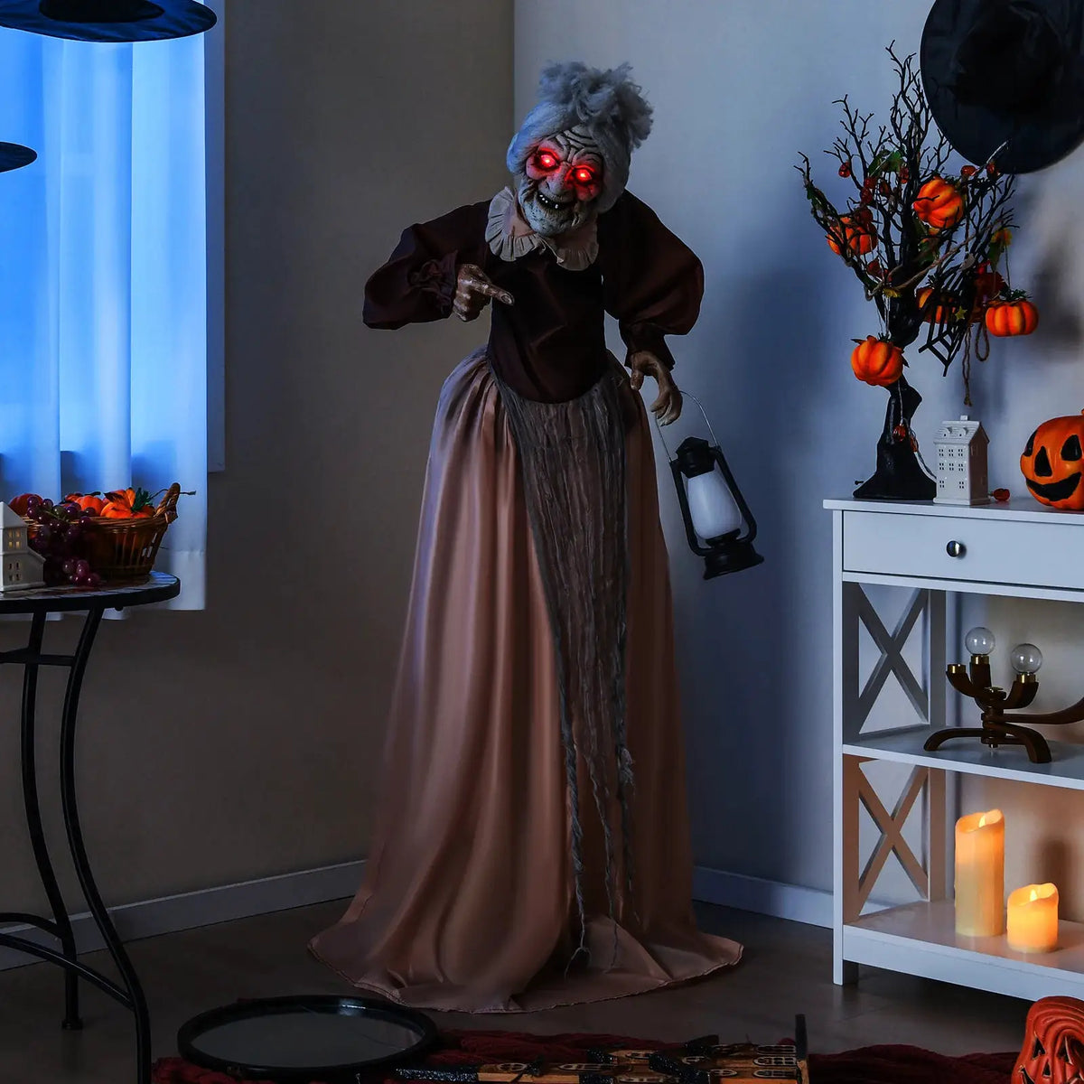Halloween Animatronic Maid | Talking And Moving Arms | LED Sound