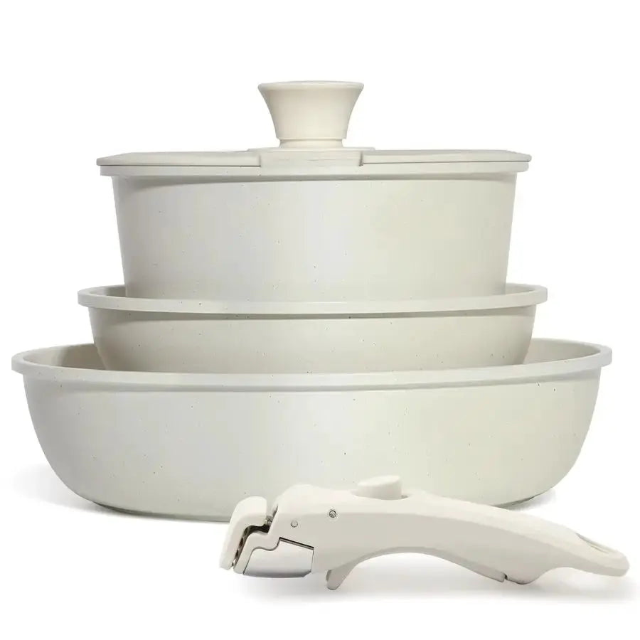 Pots and Pans Set Non Stick, Kitchen Cookware Sets with Detachable Handle, Induction Cookware Sets, Non Stick RV Cookware Cookin from PriceLows™
