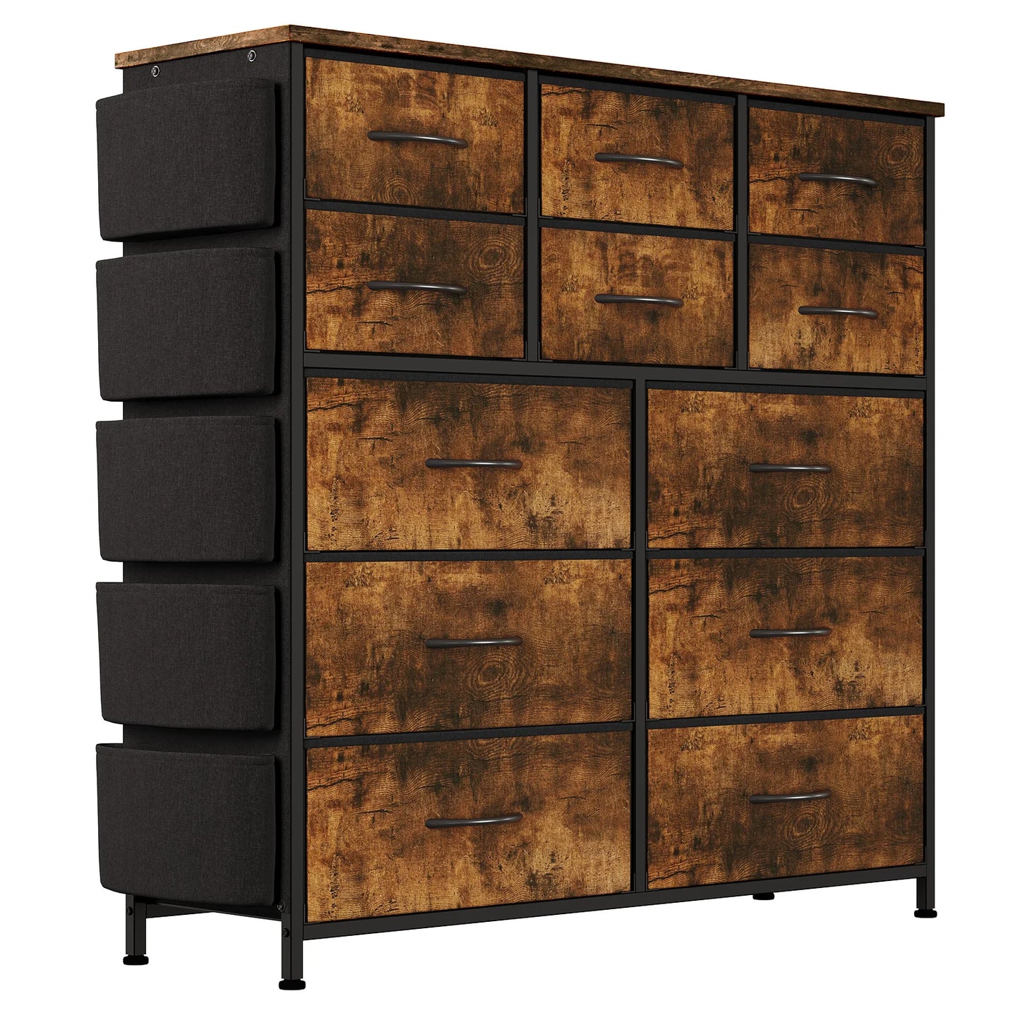 Dresser | 12-Drawer | Fabric Storage Cabinet | Metal Frame With Wood Top