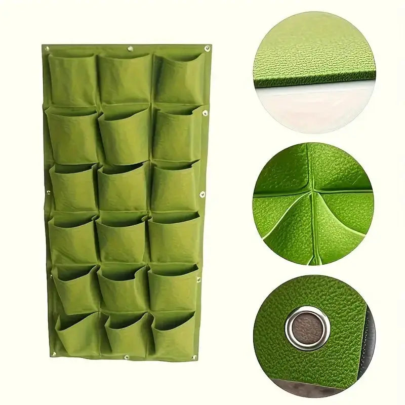 18-Pocket Vertical Garden Planter, Wall-Mounted Bag for Balcony/Patio. Grow herbs & vegetables indoors/outdoors. Space-saving. from PriceLows™