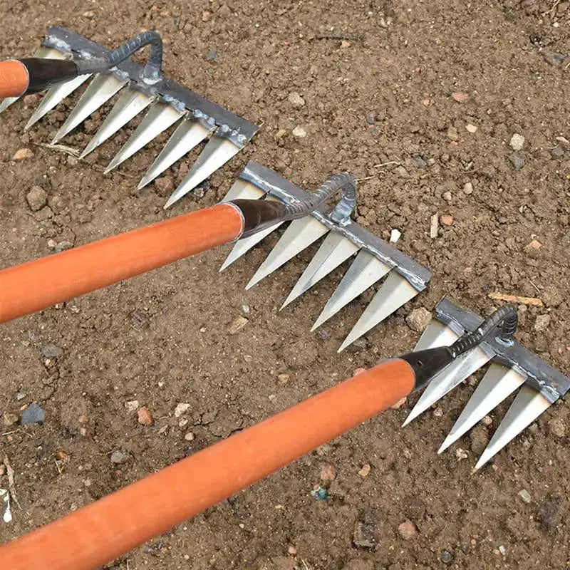 Carbon Steel Garden Hand Rake | 4 To 7 Teeth | Weeding Scarifier|30mm Aperture