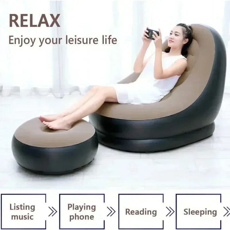 Inflatable Sofa Chair | Foldable Recliner | Indoor Outdoor Use