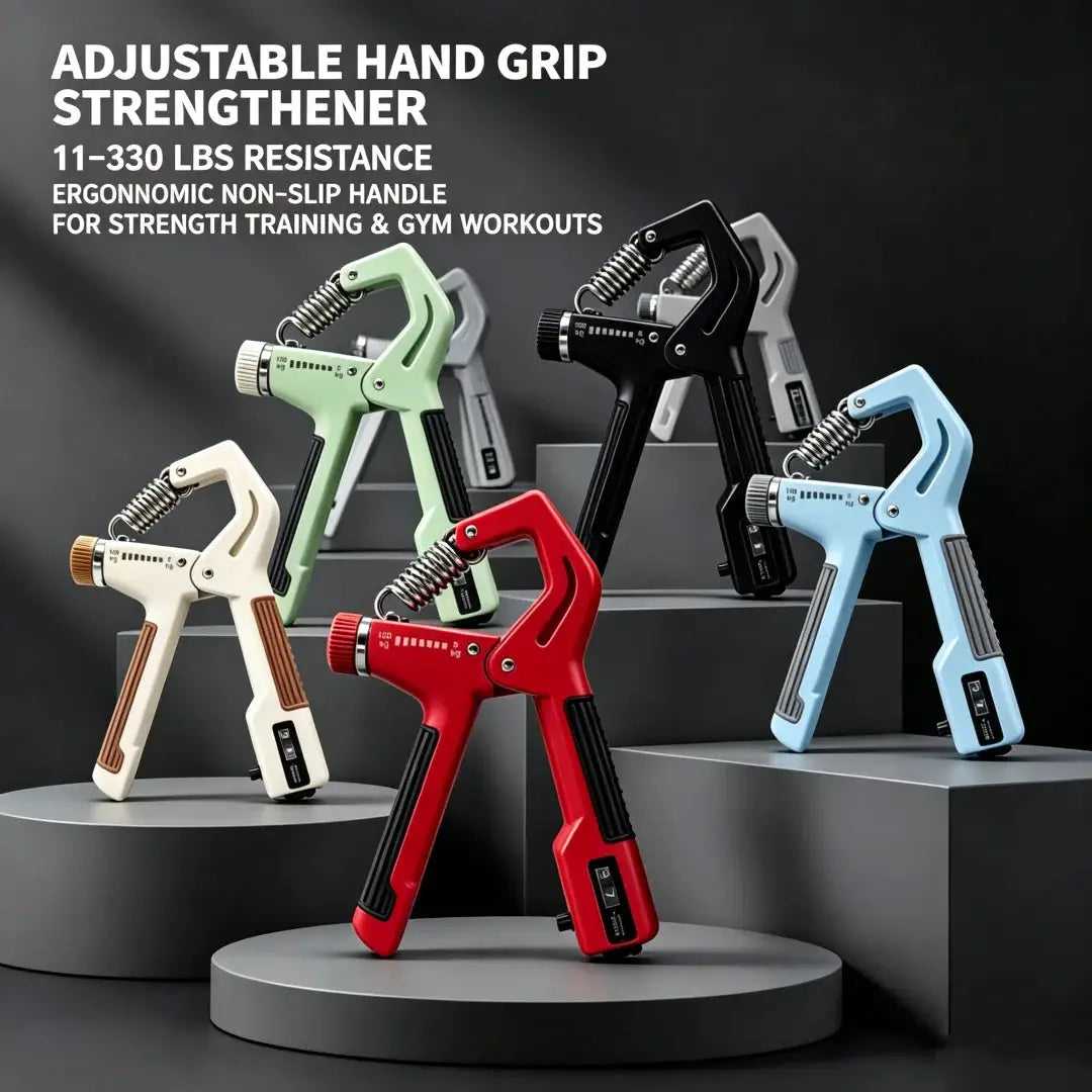 Adjustable Grip Strengthener | 11 To 330 Lbs Resistance | Non Slip Handle