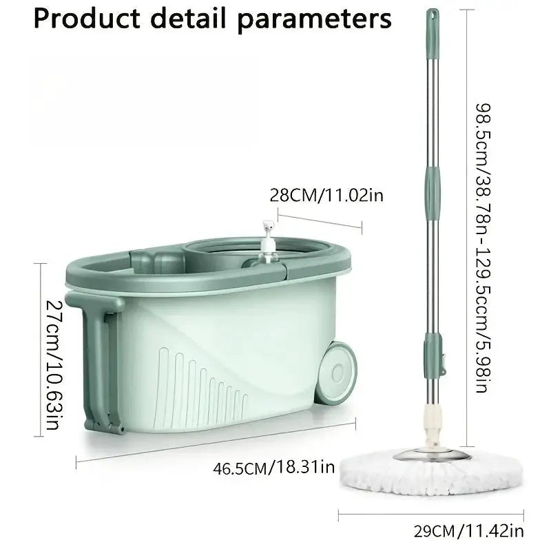2-in-1 Dual-Drive Rotary Mop Set with Bucket – 360° Spin Mop for Wet & Dry Floors, Hands-Free Wringing, Easy Home Cleaning from PriceLows™