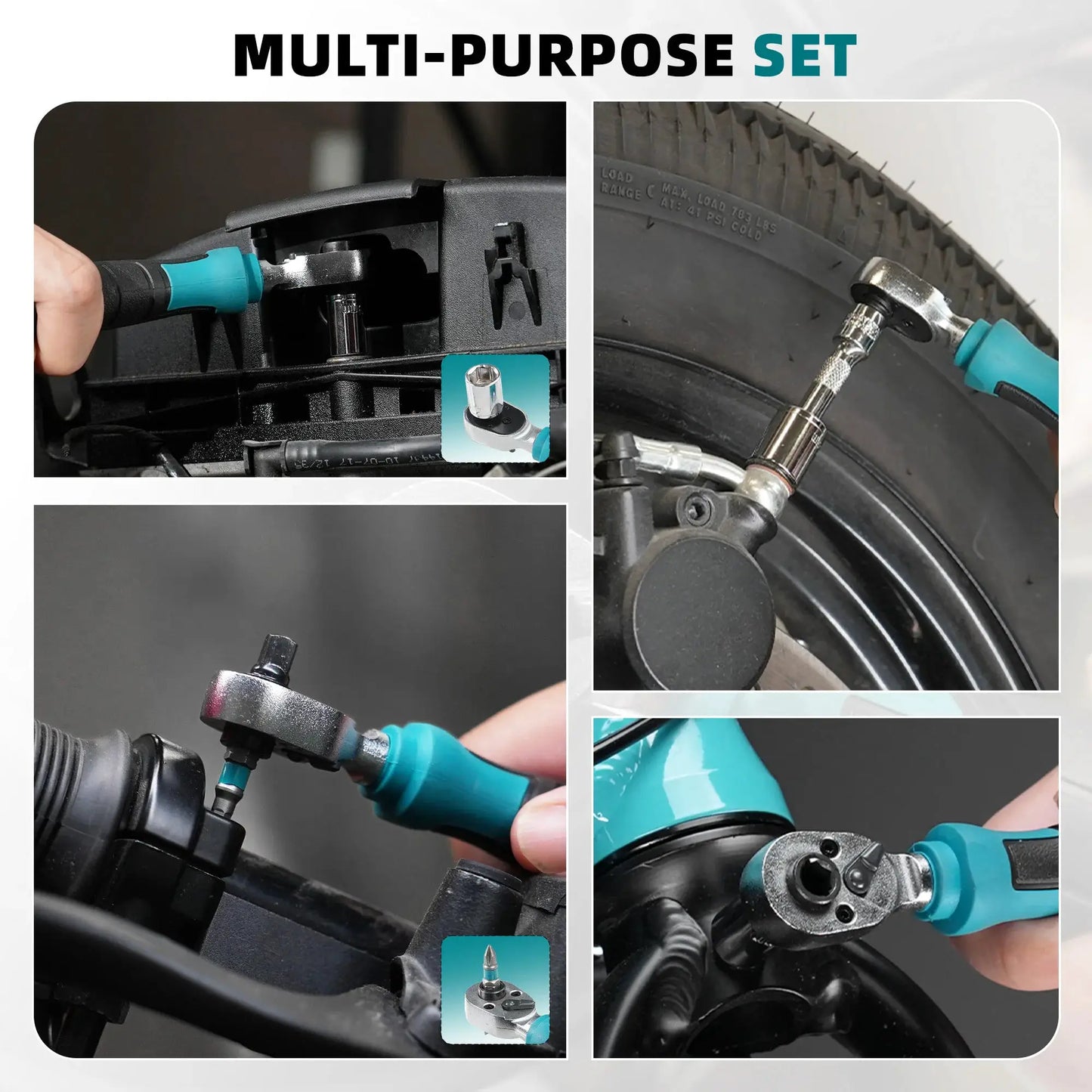 LIBRATON 26PCS 1/4" Dual-Drive Ratchet Wrench Set with Metric Shallow Sockets Screwdriver Bit Set Extension Bar for Auto Repair from PriceLows™