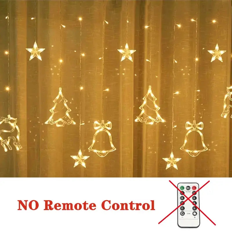 Christmas Decor LED String Garland Moon Star Curtain Light Christmas Tree Ornament Navidad Xmas 2023 New Year from PriceLows™
