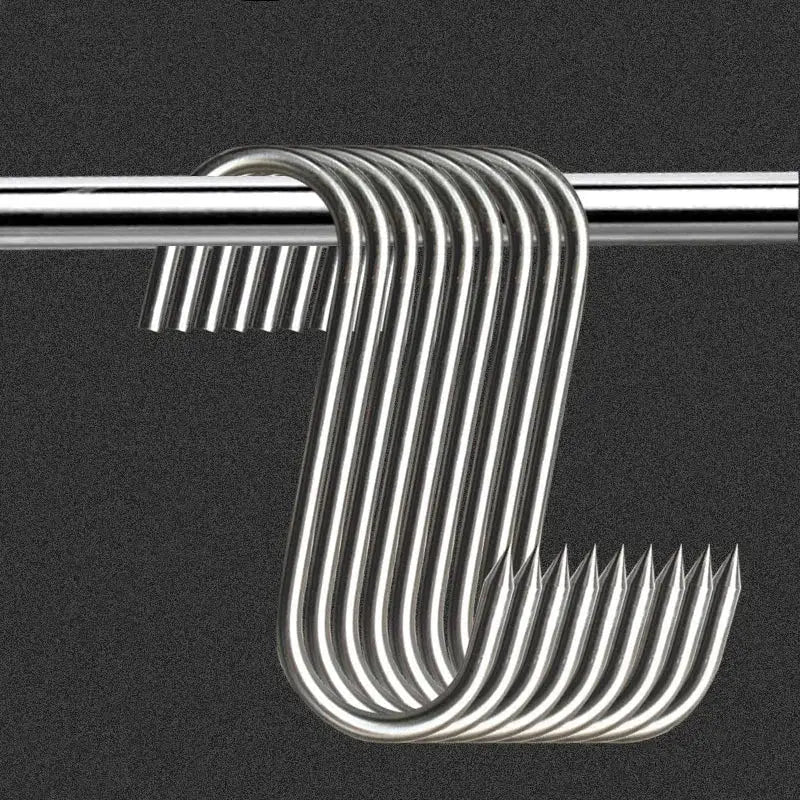 Stainless Steel S-hook With Pointed Tip Meat Hanger Hook Baking Tools for Butcher Shop Kitchen Hooks Home Storage Organization from PriceLows™
