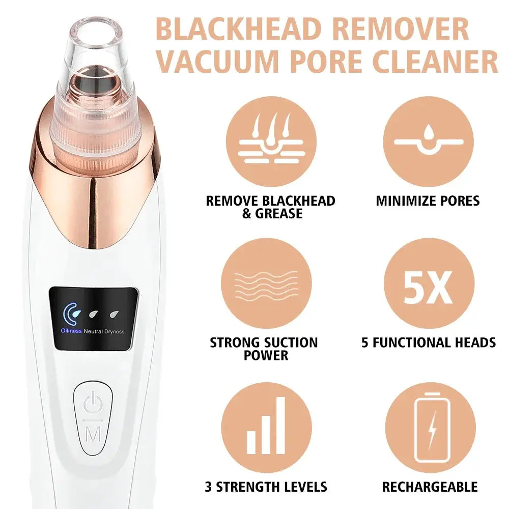 Blackhead Remover Vacuum Pore Adsorber Face Cleaner Electric Pimple Acne Black Head Removal Rechargeable Face Cleaning Tool from PriceLows™