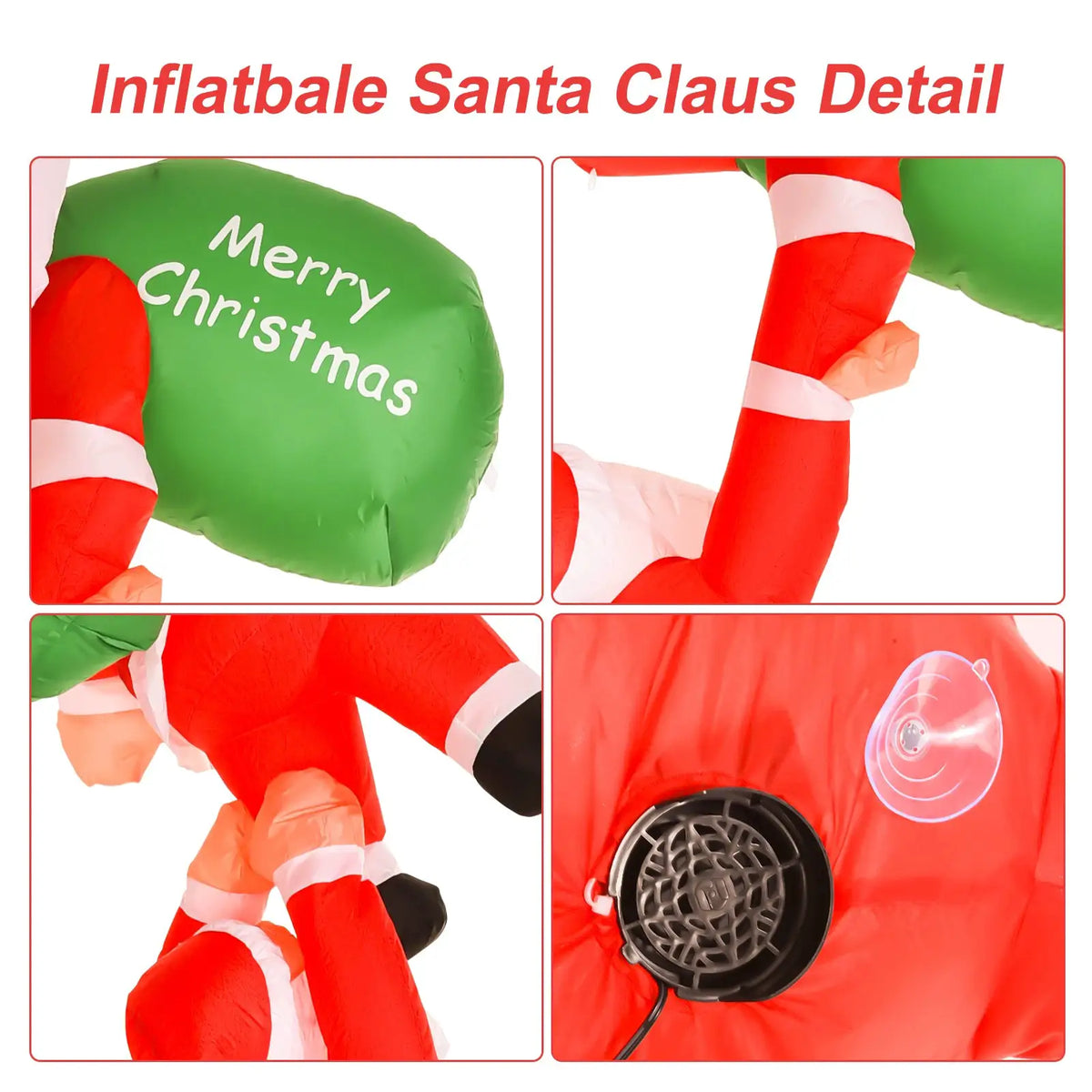 Inflatable Christmas Santa | 7.8 Ft Tall | 6 LED Lights | Waterproof