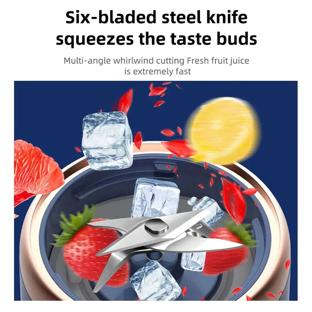 Portable Blender | 6 Blades | Stainless Steel | Rechargeable