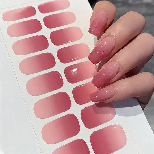 14/16Tips Full Cover Gradient Nail Stickers Multi Color Self Adhesive Slider No Need UV Lamp Cured Press ON Nail Decal from PriceLows™