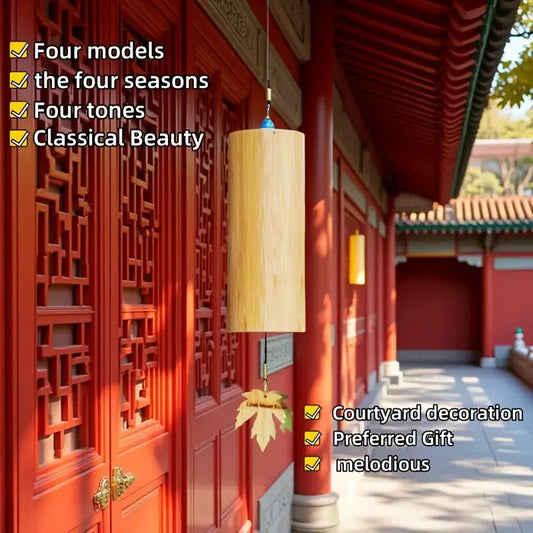 A bamboo wind chime—ideal for traditional Chinese style, suitable for retro/Summer Birthday/Hotel/Home/Bedroom/Wedding/Outdoor D from PriceLows™