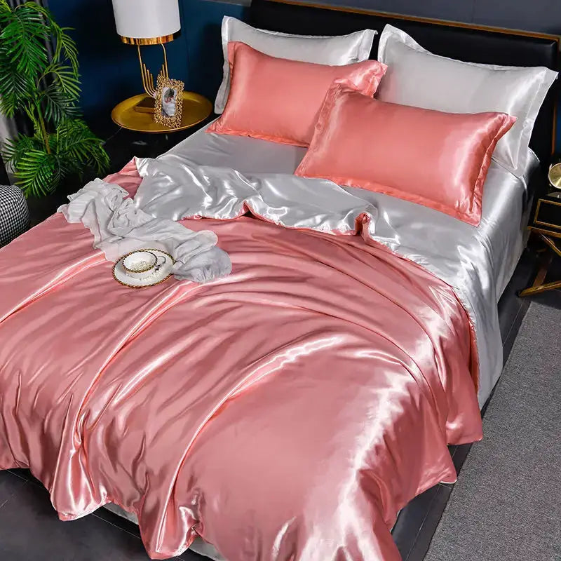 Satin Bedding Set | 100Gsm Silky Finish | Duvet Cover Set | Queen King Size