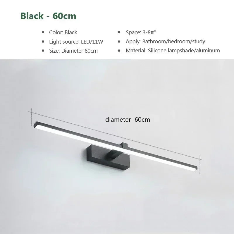 LED Wall Light | Three Color Temperatures | Aluminum Body | Black Ivory