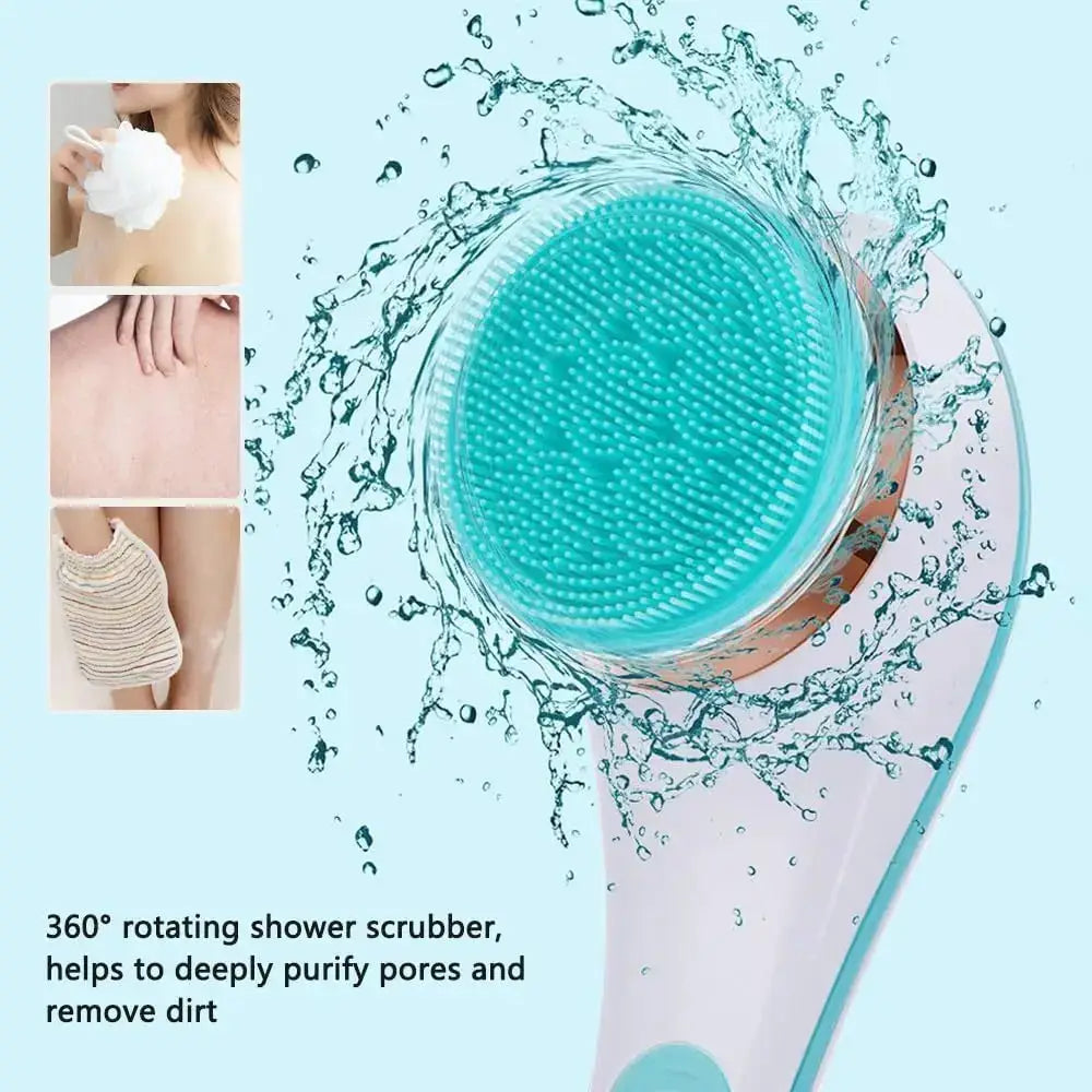 Electric Bath Brush | Rotating Spin Brush | Back Scrubber Handle | One Unit