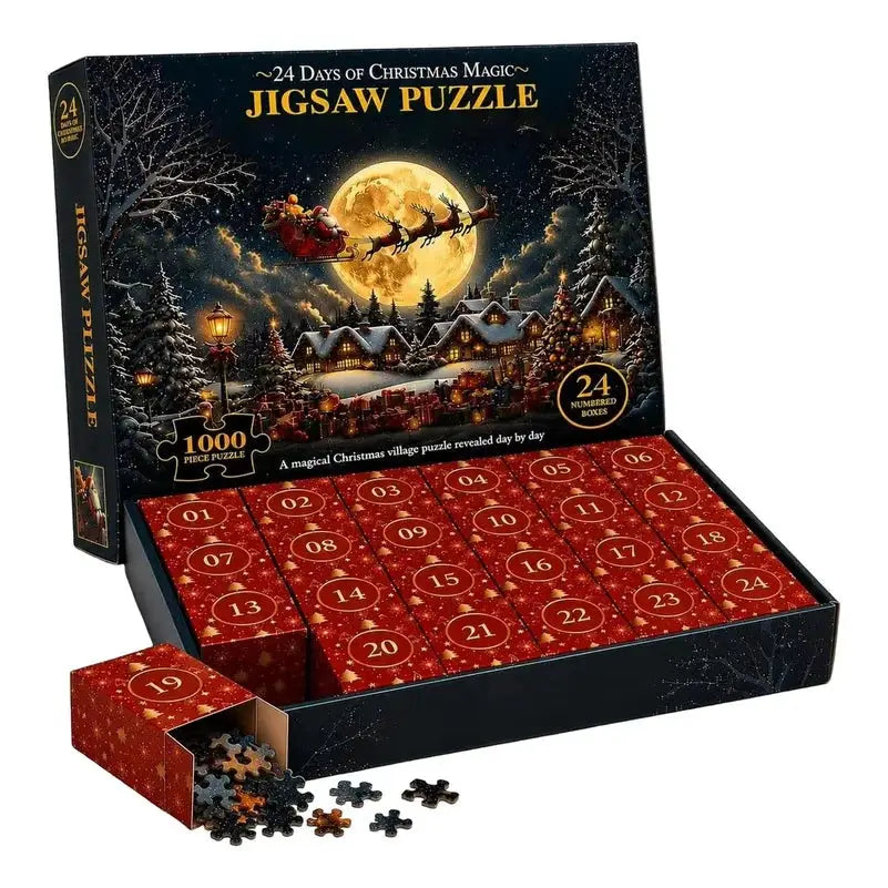 Christmas Advent Jigsaw Puzzle | 1008 Piece | Snow Village | Countdown Game