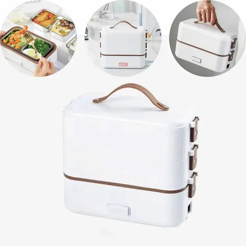110V/220V Electric Lunch Box Portable Food Fast Heating Lunch Box 304 Stainless Steel Warmer Multi-Layer Office Lunch Box 800ml from PriceLows™
