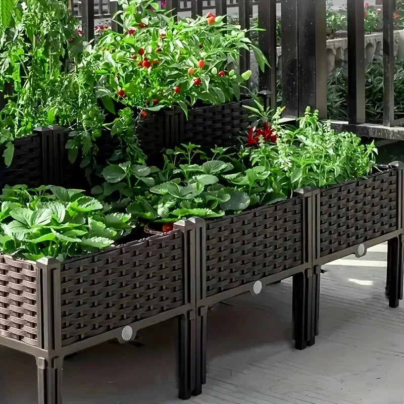 KEEHOME 3pcs Raised Garden Bed with Legs, Elevated Plastic Planter Box for Outdoor Plants, Flowers, Vegetables And Herbs from PriceLows™