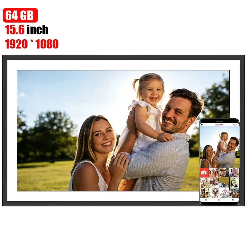 Frameo Digital Photo Frame | 15.6 Inch WiFi | 1920x1080 IPS Touch Screen | 64GB