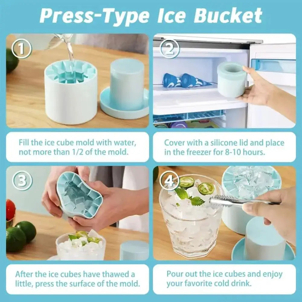 Portable Silicone Ice Cube Mold Reusable Quick Freeze Ice Cup Cylinder Ice Cube Tray Summer DIY Refrigerator Freeze Ice Maker from PriceLows™