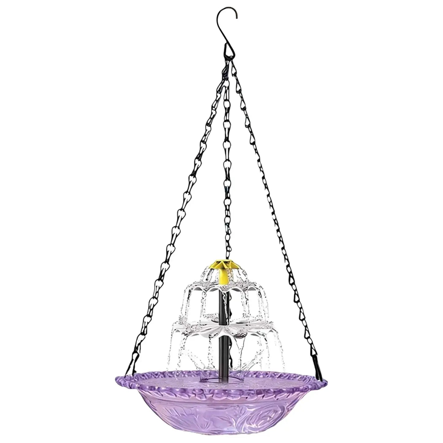 Solar Cascade Hanging Bird Bath Fountain Wildlife Feeder Outdoor Hanging Bird Bath with Solar Fountain for Garden Backyard Patio from PriceLows™