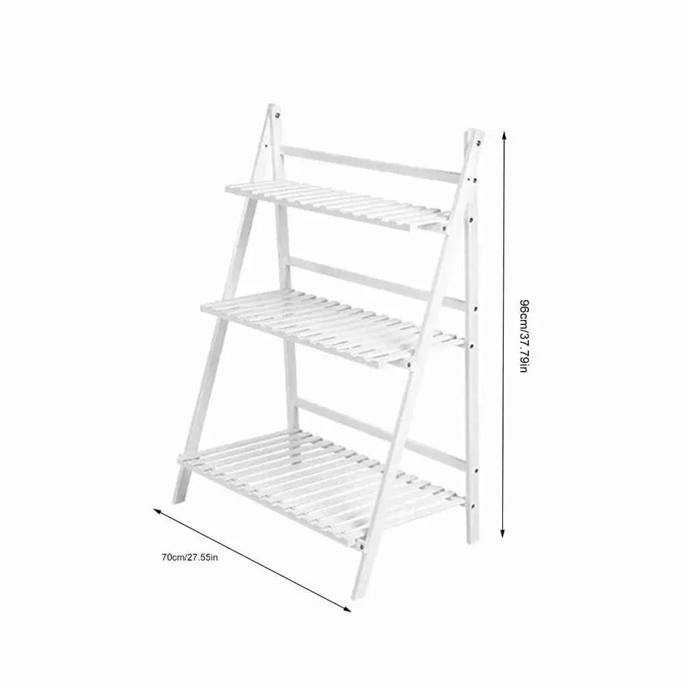 Multi Layer Foldable Plant Pots Rack Stand Shelf for Balcony Living Room Garden Patio(White) from PriceLows™