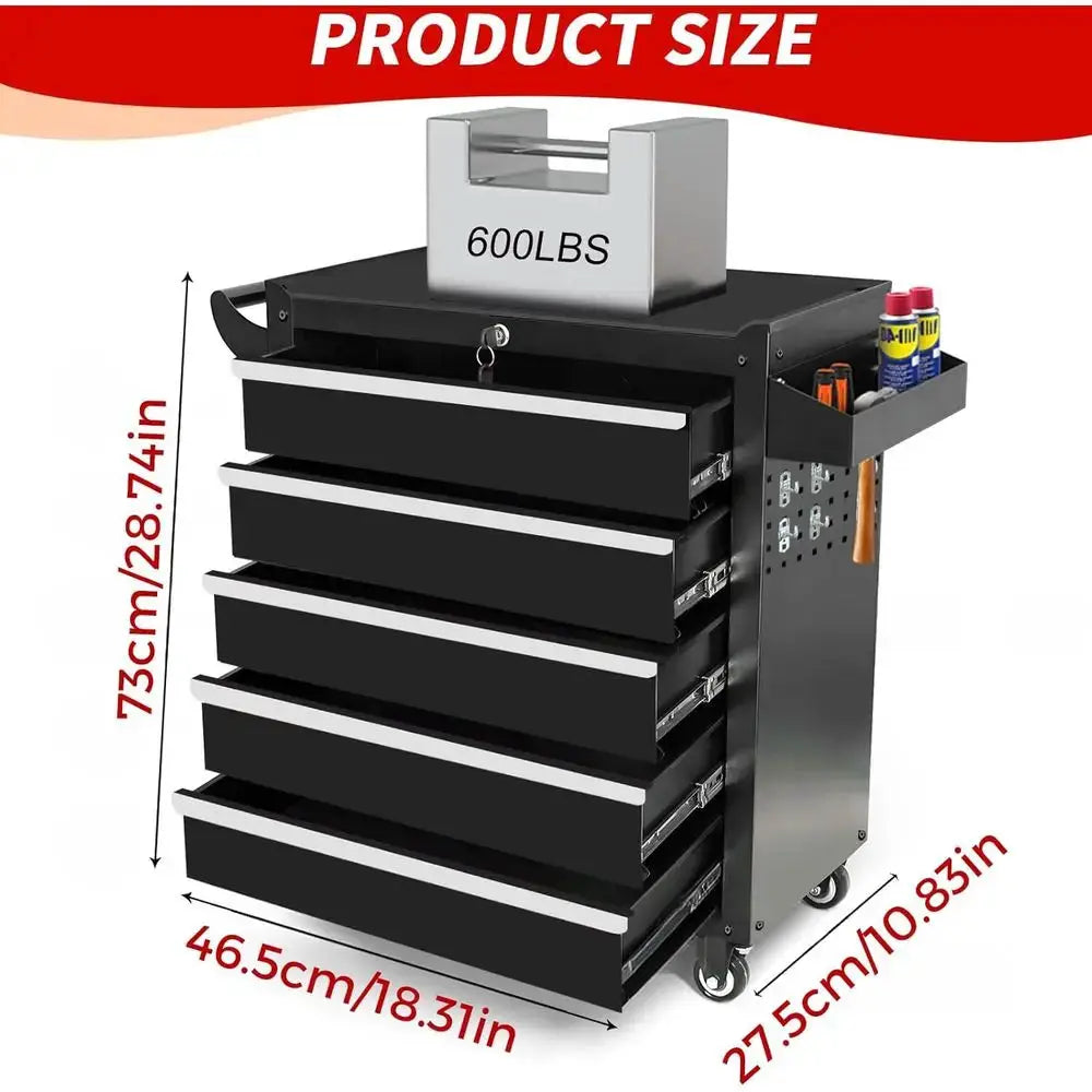 5 Drawers Rolling Tool Chest with Wheels, Lockable Portable Metal Tool Box Workbench for Garage Workshop Warehouse from PriceLows™