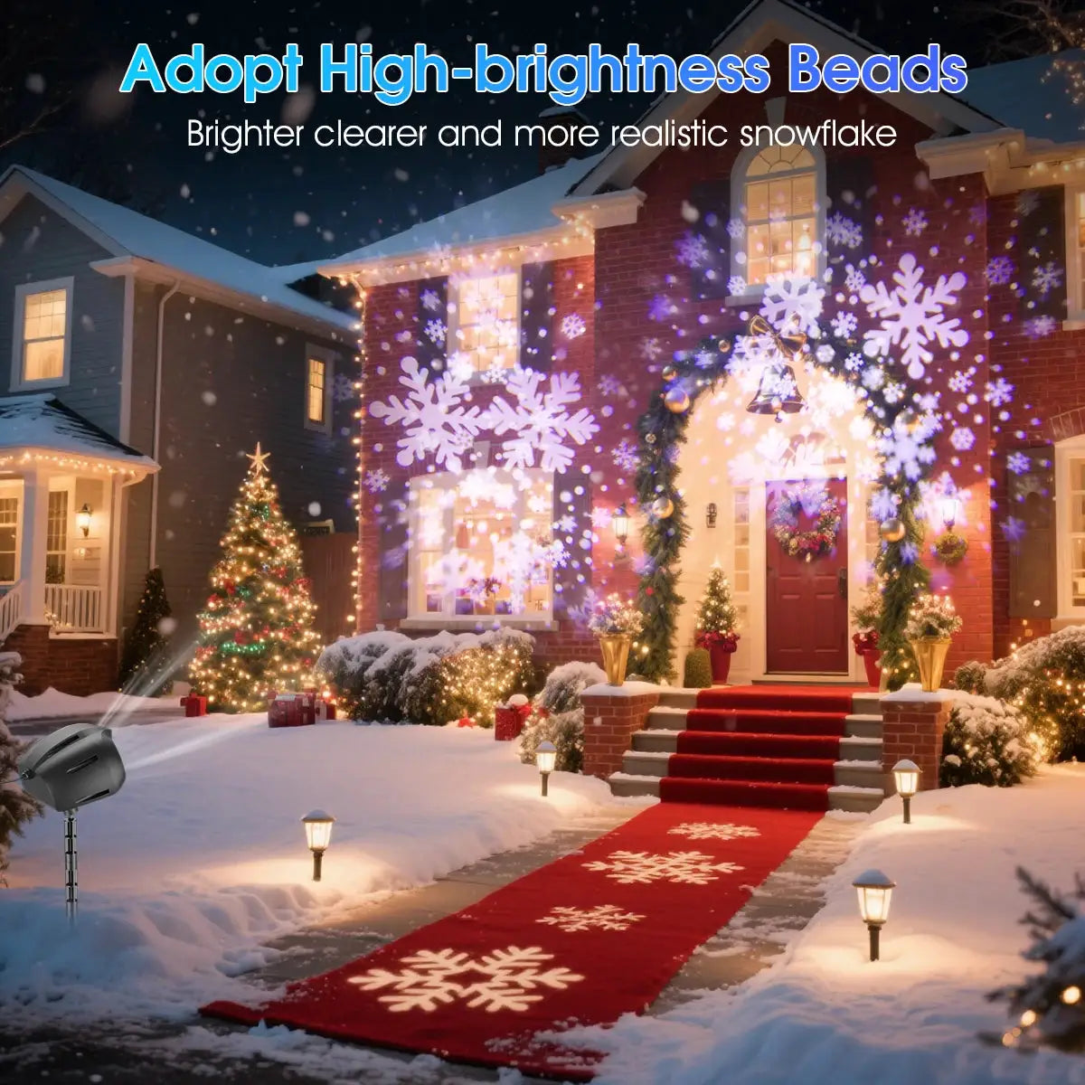 LED Snow Projector Light | IP65 Waterproof | Dimmable | Outdoor Decorations