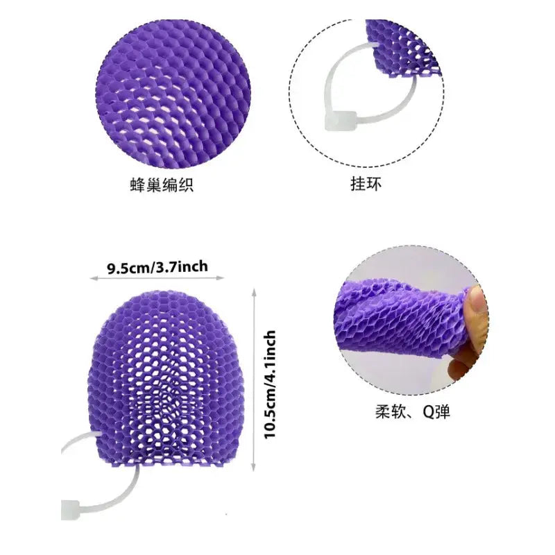 Silicone Bath Glove | Exfoliating Honeycomb Texture | Deep Cleansing Shower Mitt