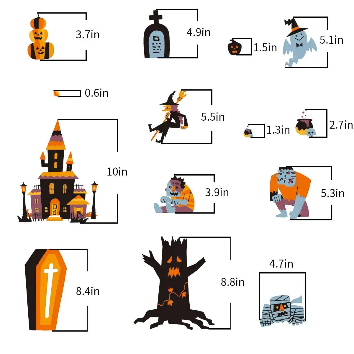 Halloween Window Clings | 10 Sheet Pack | Indoor Outdoor Use