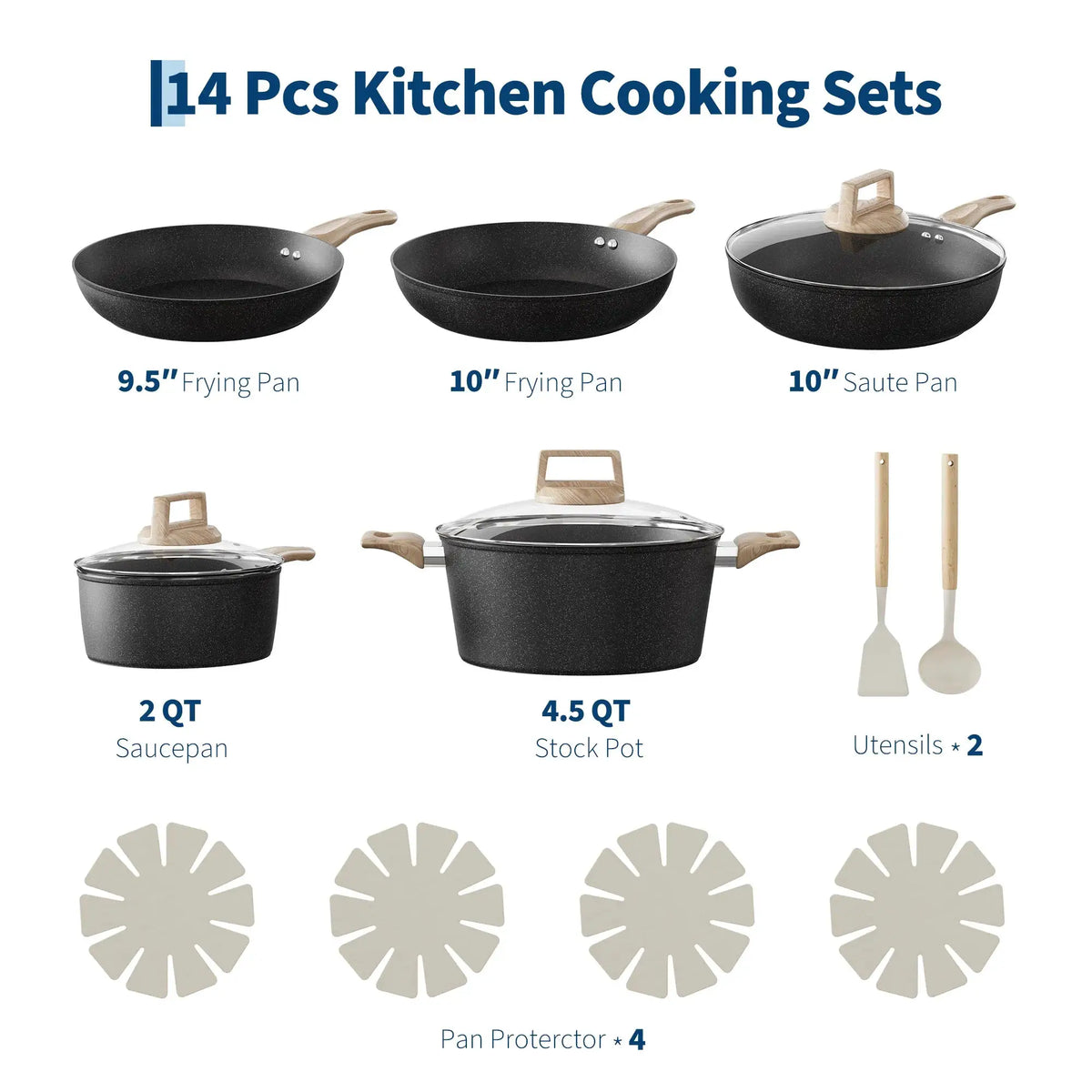 Ceramic Cookware Set | 14 Piece | Induction Ready | Oven Safe