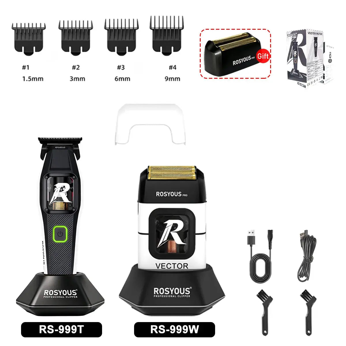 Men's Electric Shaver | 999W Motor | Dual Foil Head | Rechargeable