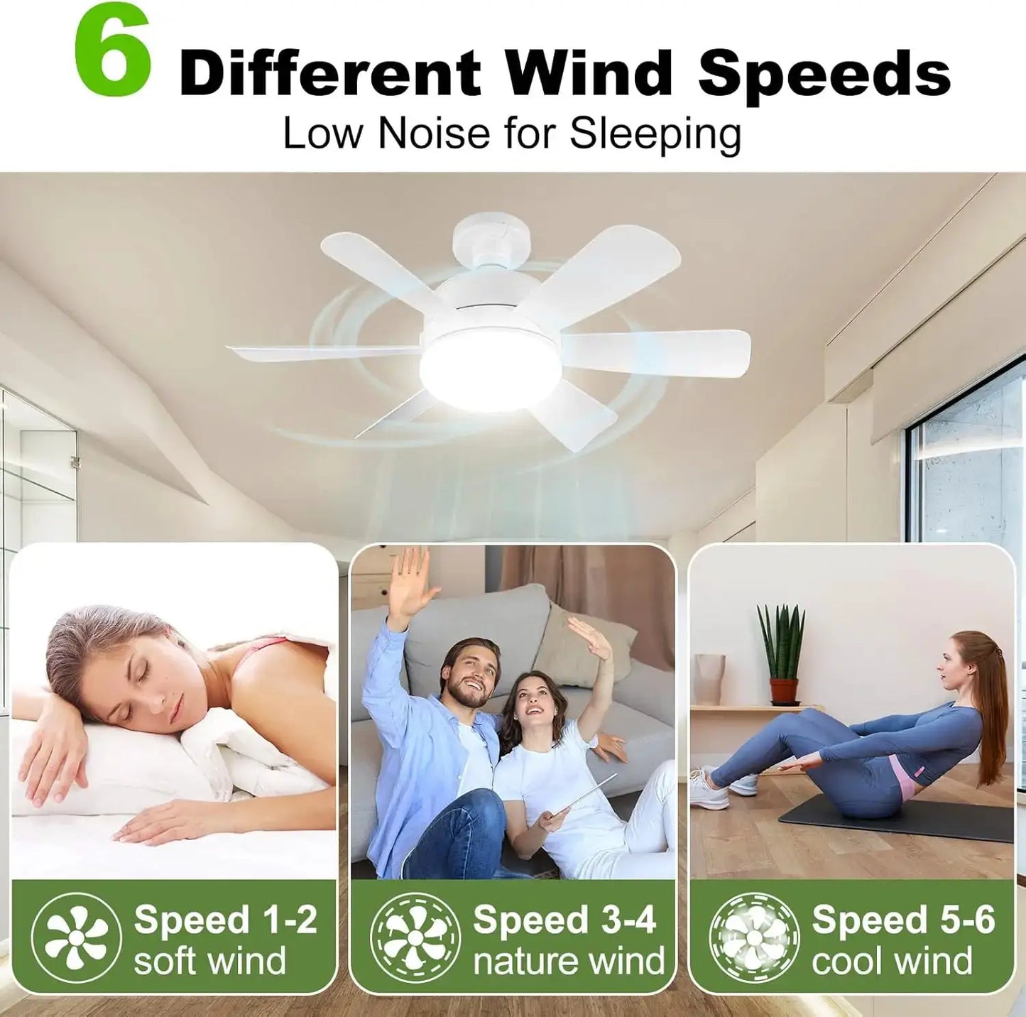 LED Ceiling Fan Light | E26 Socket | Remote Control | Three Color Temperatures