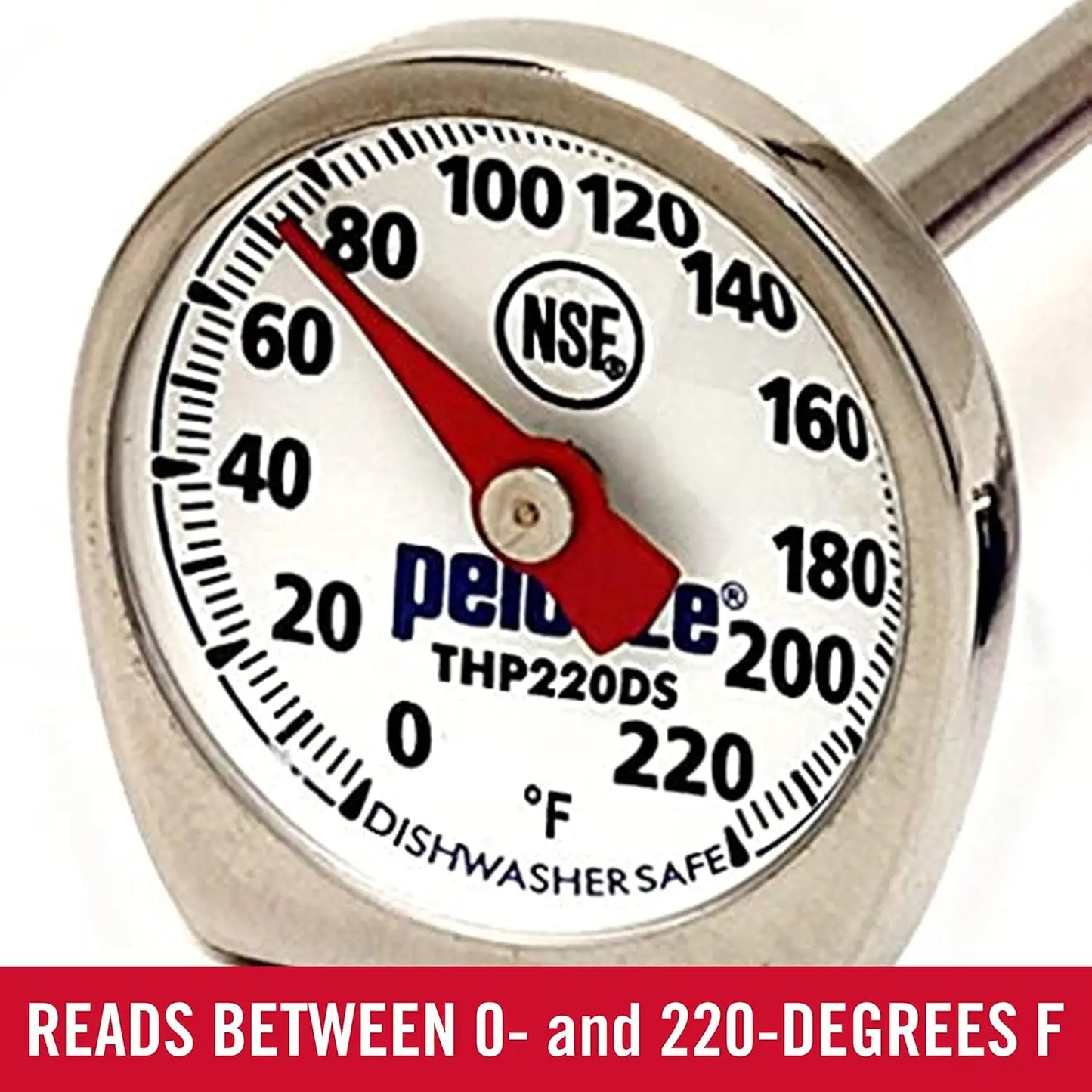 Meat Thermometer | Pocket Size | Dishwasher Safe | Red