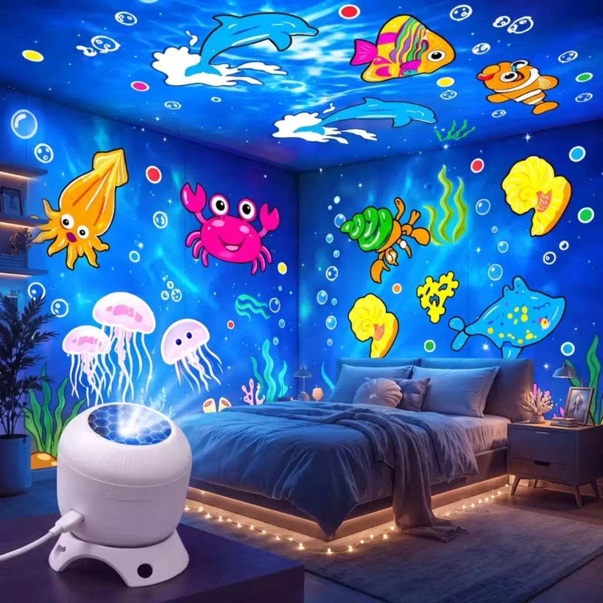 LED Projector Light | 8 In 1 | Dynamic Rotating | Indoor Decor