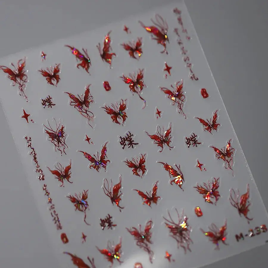 1Pcs 5D Embossed Aurora Butterfly Nail Art Stickers Self Adhesive Decals For Nails Decoration DIY 3D Acrylic Nail Supplies Parts from PriceLows™