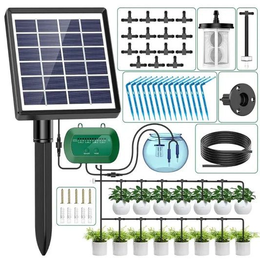 Solar Intelligent Irrigation Kit 6V 2W with Built-in 1800mAh Battery Irrigation for Potted Plants DIY Timed Watering Device from PriceLows™