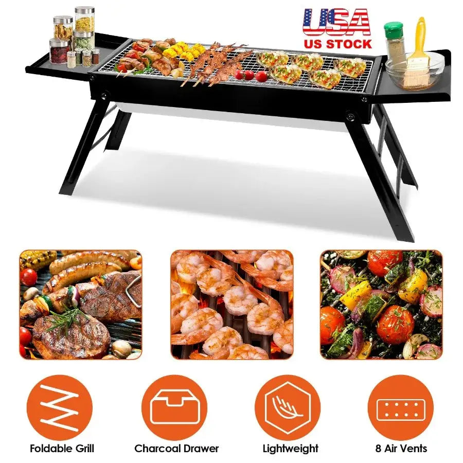 Portable BBQ Griddle, Foldable Kabob Barbecue for Outdoor Hibachi BBQ Lamb Skewer Camping Barbecue Grill in Garden Backyard Par from PriceLows™