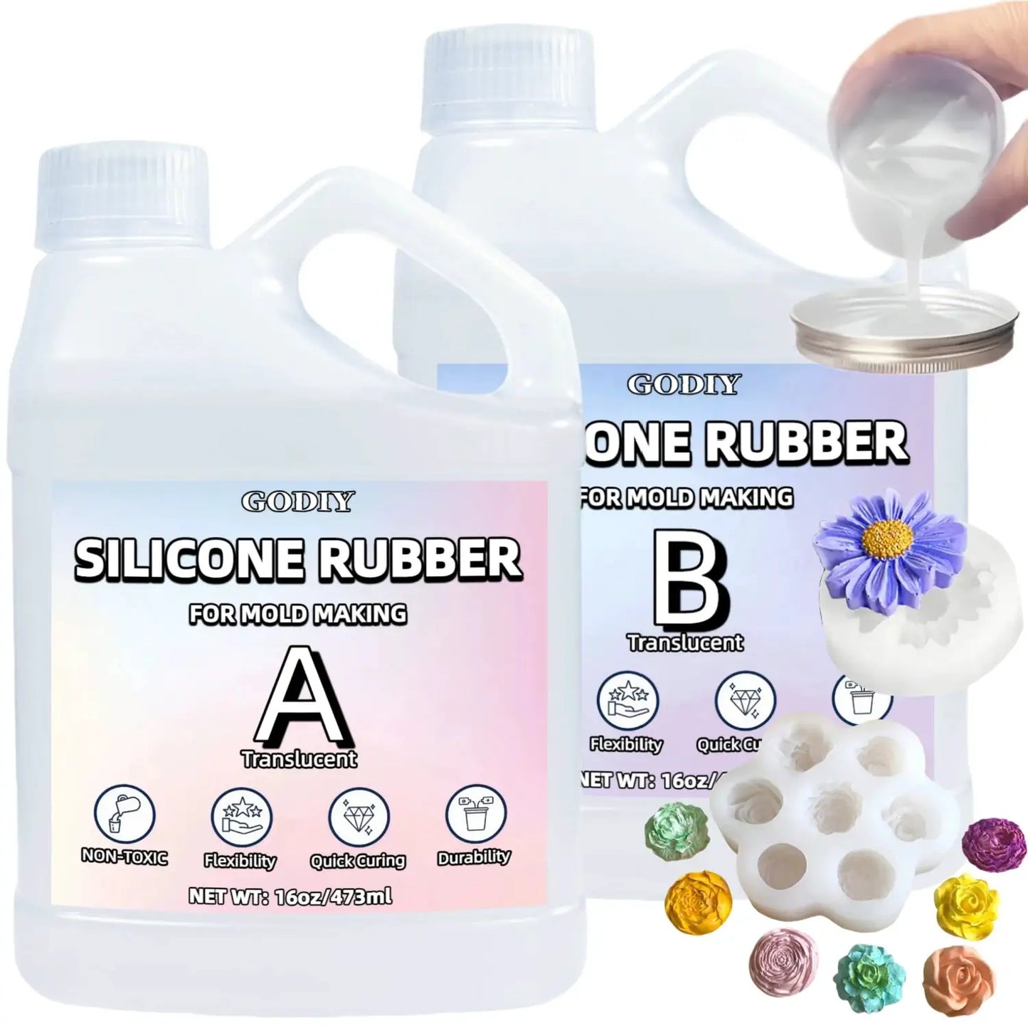 Silicone Mold Kit | 200ml Rubber | 1A To 1B Mix | Fast Cure Formula